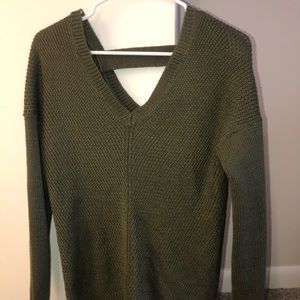 Army Green Open back sweater
